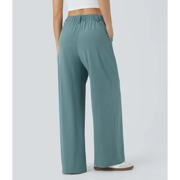 Halara Breezeful High Waisted Pocket Wide Leg Flowy Palazzo Casual Pants XL - Picture 2 of 11